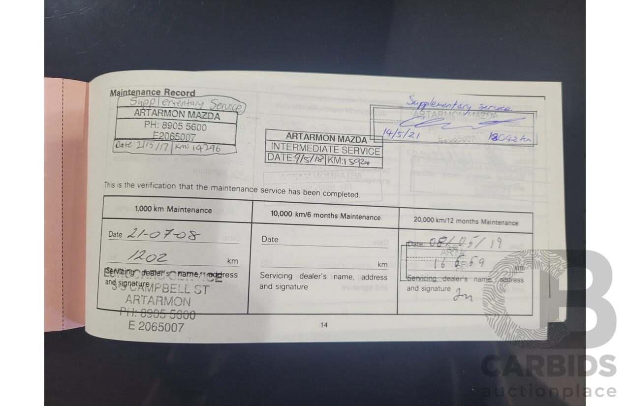 1/2008 Mazda MX-5 NC MY06 Upgrade 2d Hardtop Convertible Brilliant Black 2.0L