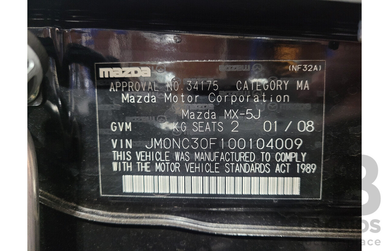 1/2008 Mazda MX-5 NC MY06 Upgrade 2d Hardtop Convertible Brilliant Black 2.0L