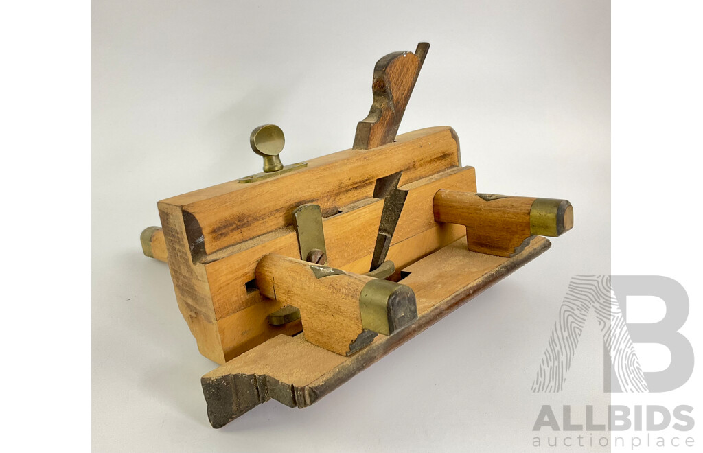 Antique Mathieson & Sons Number Six Timber Combination Hand Plane with Brass Fittings