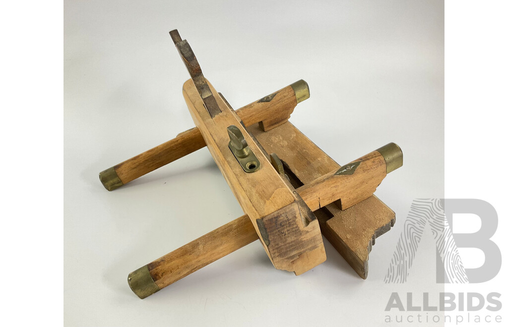 Antique Mathieson & Sons Number Six Timber Combination Hand Plane with Brass Fittings