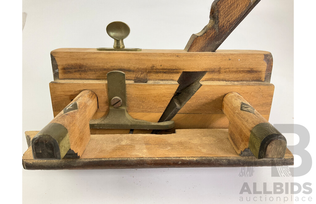Antique Mathieson & Sons Number Six Timber Combination Hand Plane with Brass Fittings