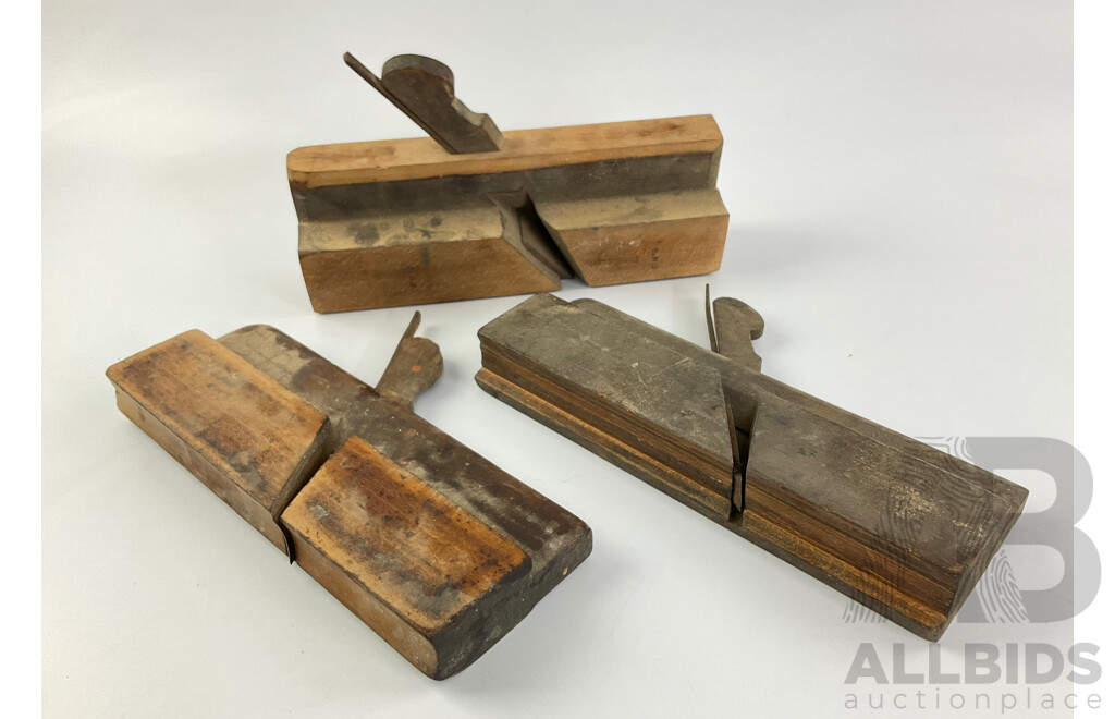 Three Antique Timber Profile Planes Including B.H.P