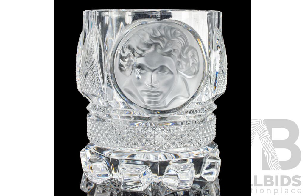 Rare Limited Edition Berlin Design Old Masters of Music Crystal Goblet Rocks Glasses