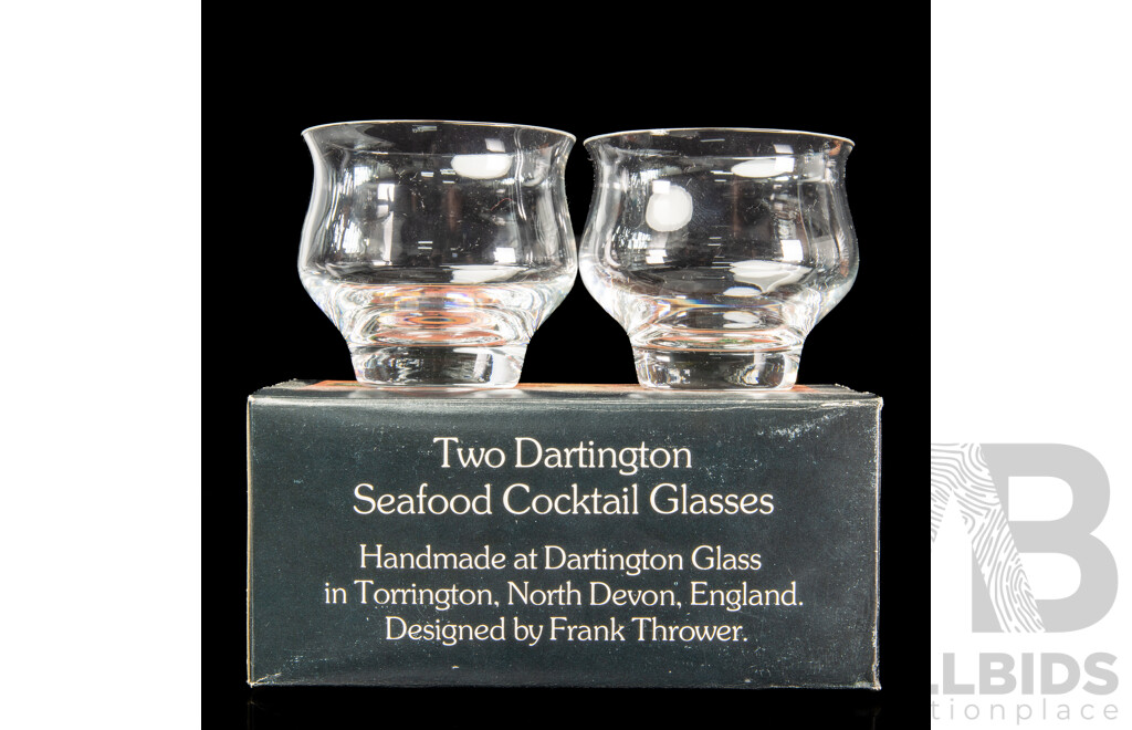 Four Sets of Two Mid-Century Dartington Seafood Cocktail Glasses, Designed by Frank Thrower, Complete in Original Boxes