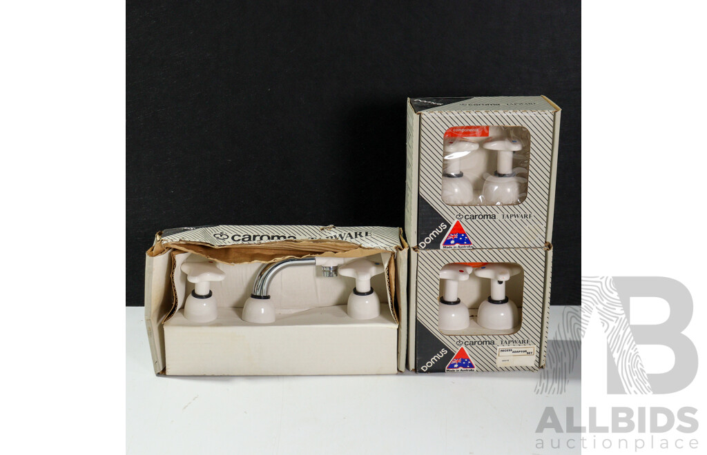 Two Sets Caroma Domus Recess Adaptor Sets and Domus Tap and Handle Set