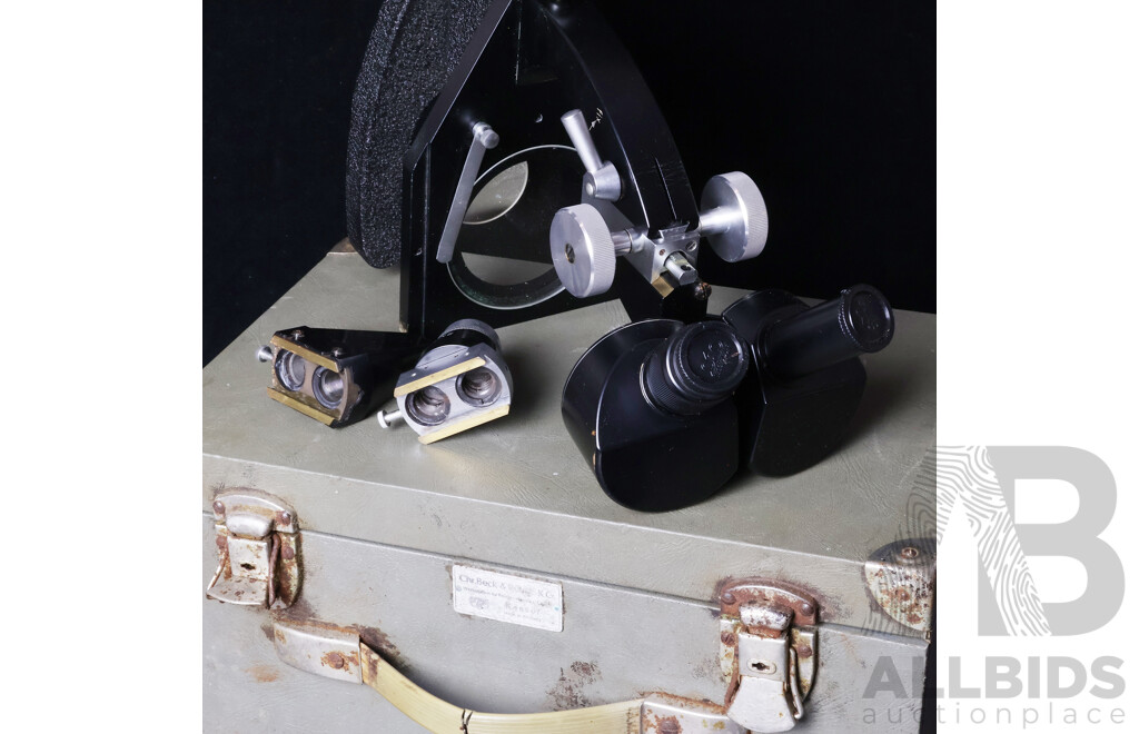 Vintage Cased German Scientific Microscope by Beck Kassel