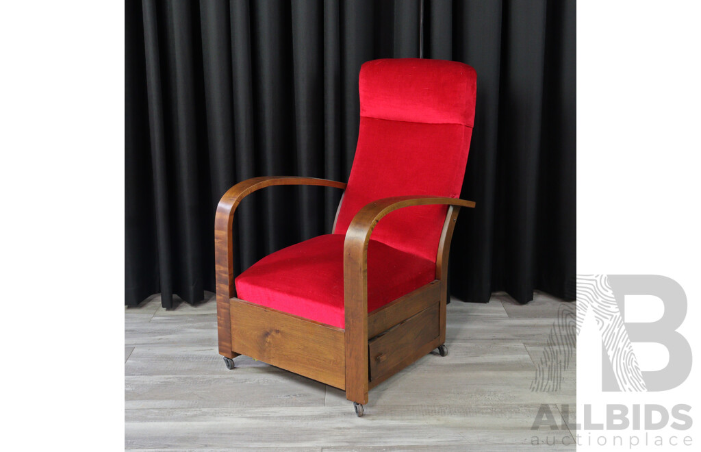 Art Deco Armchair with Exposed Hoop Arms