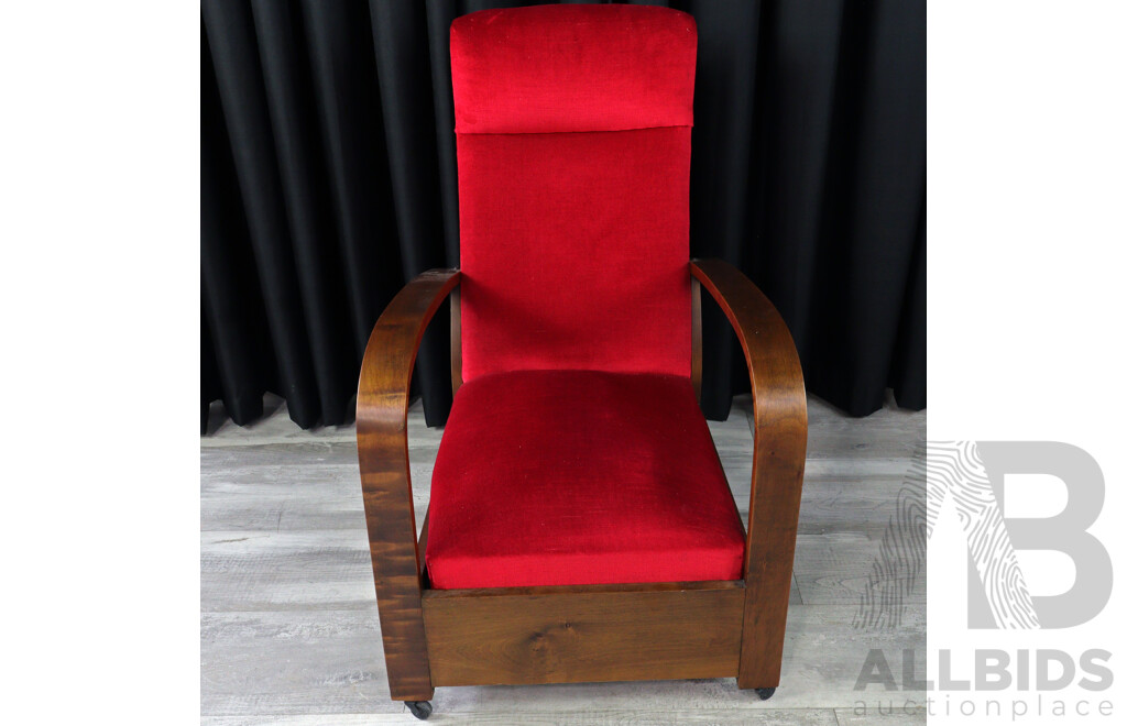 Art Deco Armchair with Exposed Hoop Arms