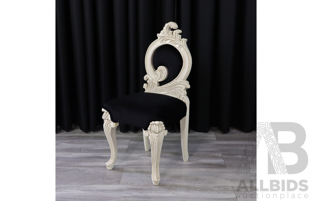 Modern Bedroon Chair with Carved Back Detail