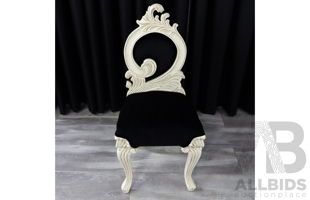 Modern Bedroon Chair with Carved Back Detail