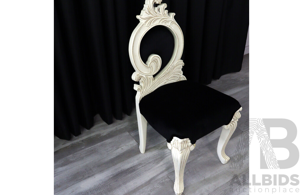 Modern Bedroon Chair with Carved Back Detail