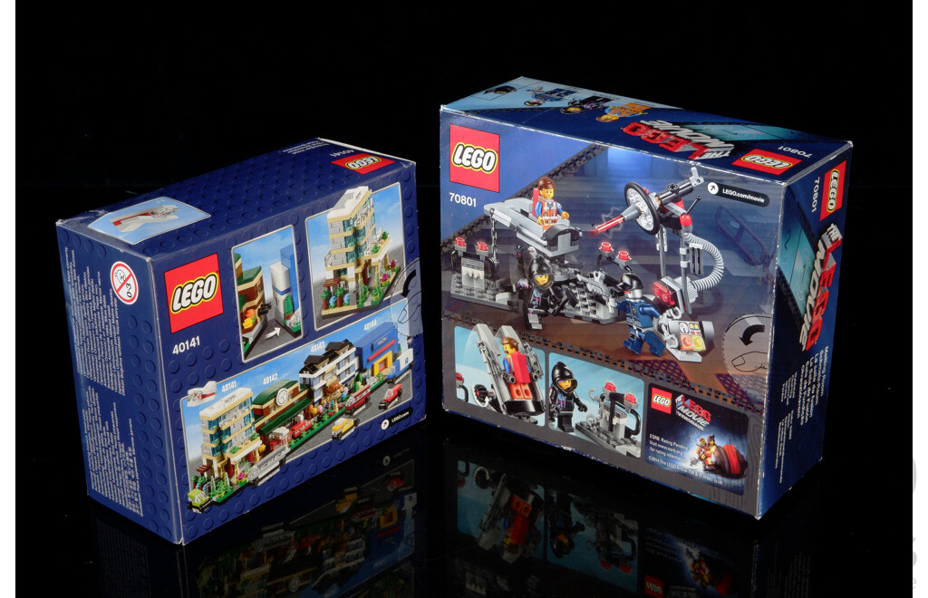Two Retired Lego Sets, The Lego Movie, Melting Room 70801 & Exclusive to Toys R Us Bricktober Hotel 40141, Sealed New in Boxes