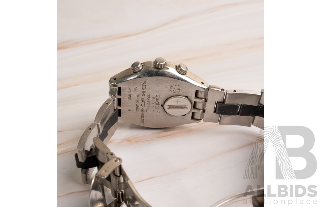 Lot of Two Watches, Including Skagen 34mm Gents Silver Mesh Strap and Swatch 39mm Irony Chrono Windfall Watch