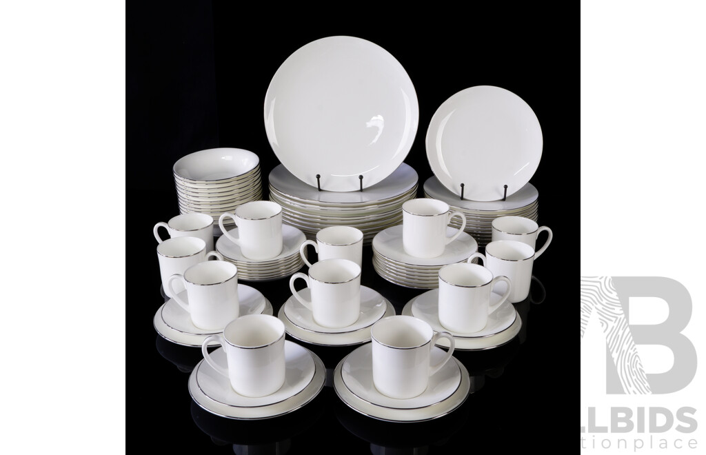Wedgwood Porcelain 72 Piece Dinner Service for 12 in Formal Platinum Pattern