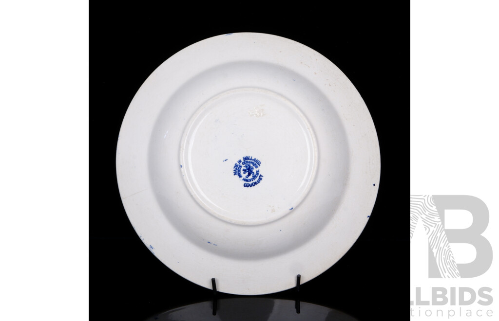 Antique Blue and White Dutch Delft Bowl by Goudkust