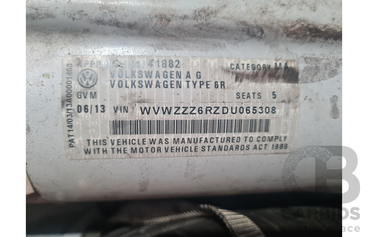 6/2013 Volkswagen Polo Trendline 6R MY13.5 5d Hatchback Candy White 1.4L