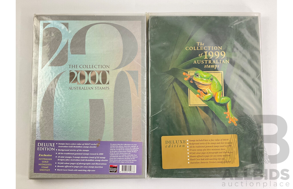 Two Australian Annual Stamp Albums 1999 and 2000 - Face Value $112