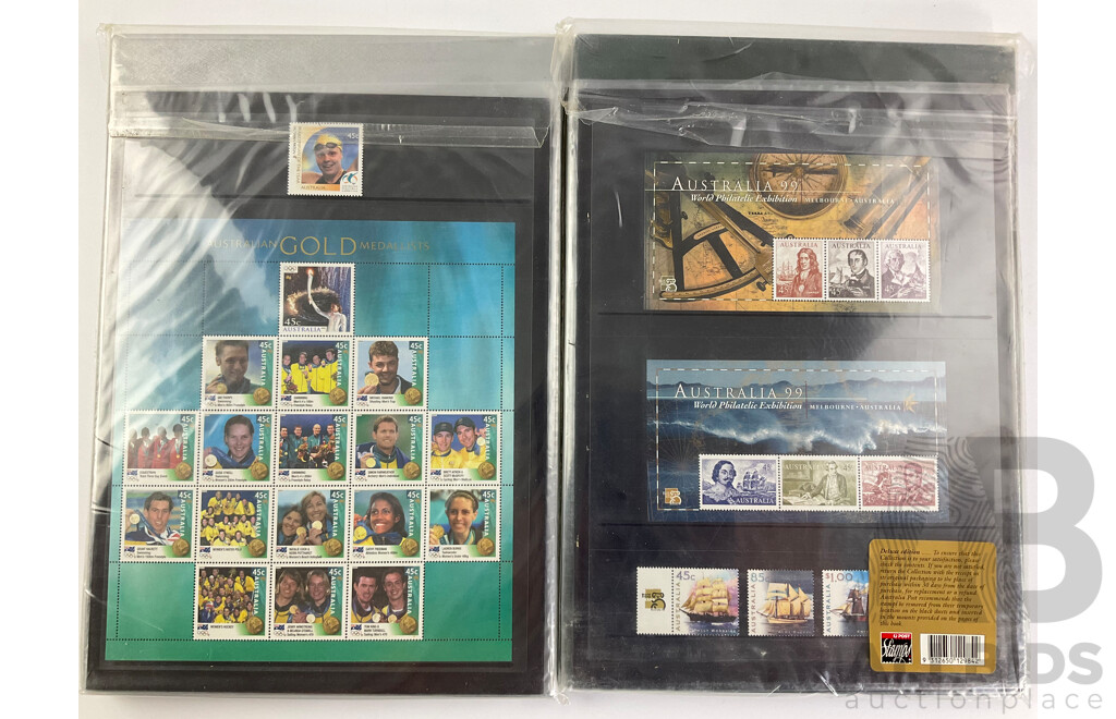 Two Australian Annual Stamp Albums 1999 and 2000 - Face Value $112