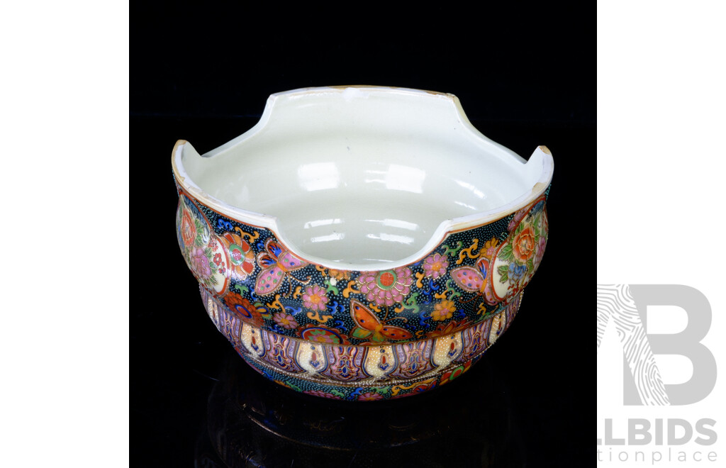 Chinese Ceramic Jardiniere with Intricate Hand Painted Decoration