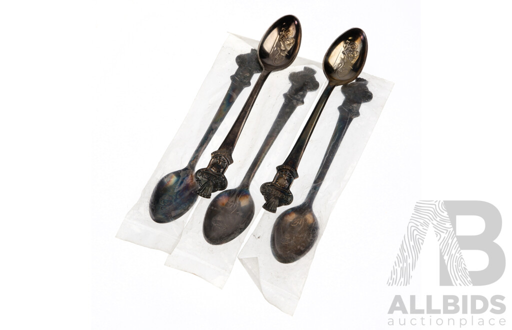 Set Five Retro Burcherer of Switzerland Rolex Teaspoons