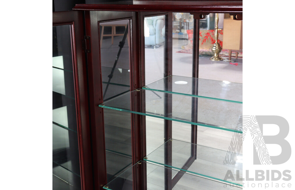 Queen Anne Style Raised Two Shelf Glass DIsplay Case