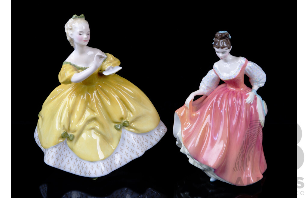 Two Royal Doulton Porcelain Lady Figures Comprising the Last Waltz HN 2315 & Fair Lady Coral Pink HN 2835