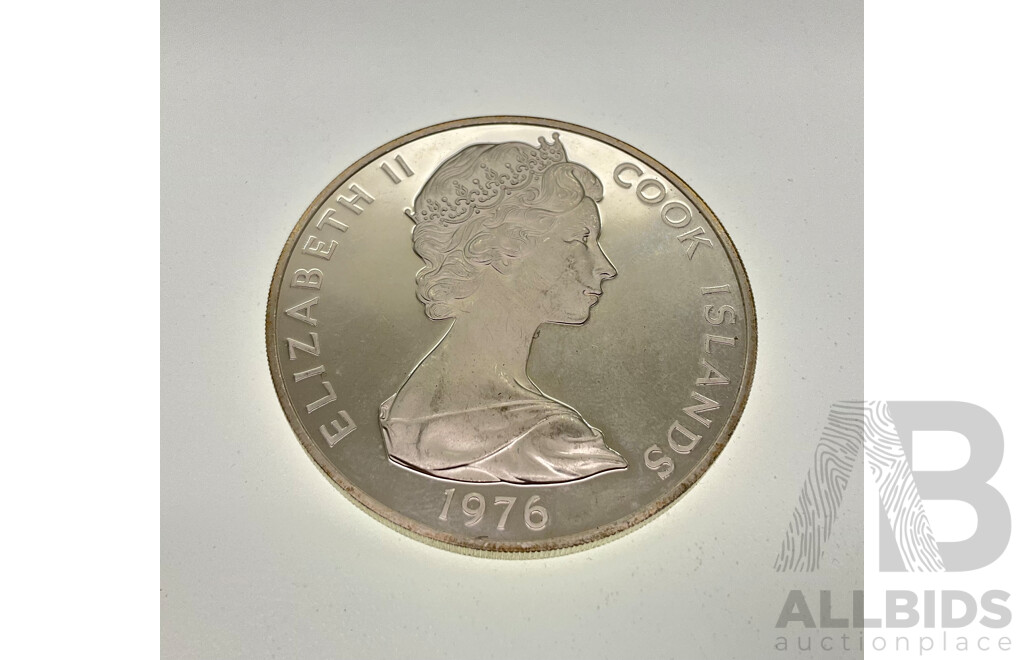 Cook Islands 1976 Silver Five Dollar Coin, Mangaia Kingfisher .500