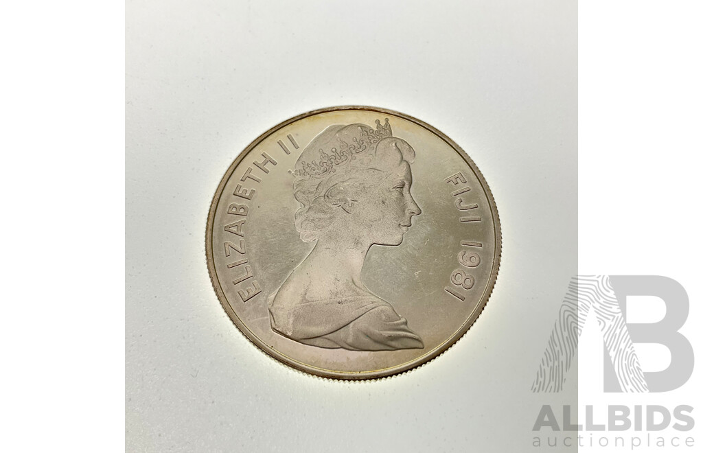 Fiji 1981 Silver Ten Dollar Coin, Royal Wedding of Prince Charles and Lady Diana .925