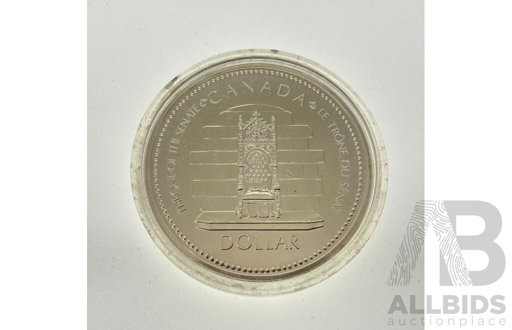 Canada 1977 QE2 Silver One Dollar Coin, Silver Jubilee .500