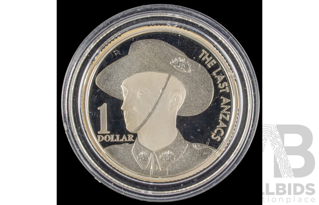 Australian RAM 1999 Silver Proof One Dollar Coin, The Last ANZACS .999