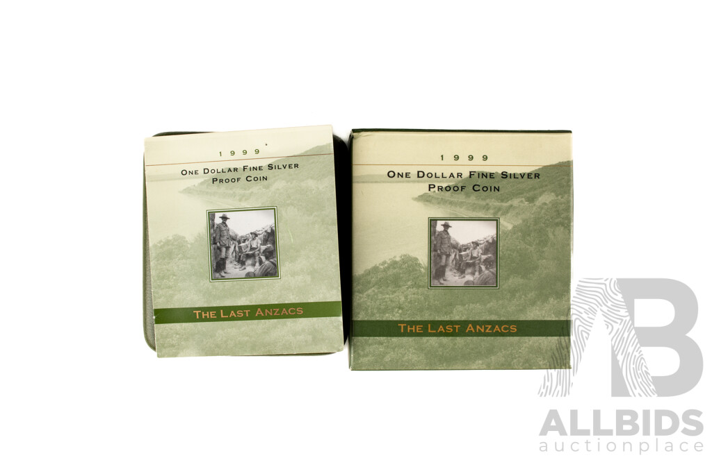 Australian RAM 1999 Silver Proof One Dollar Coin, The Last ANZACS .999