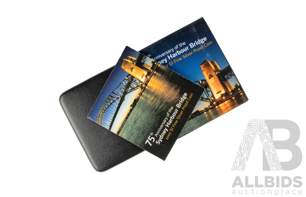 Australian RAM 2007 Silver Proof One Dollar Coin, 75th Anniversary of the Sydney Harbour Bridge .999