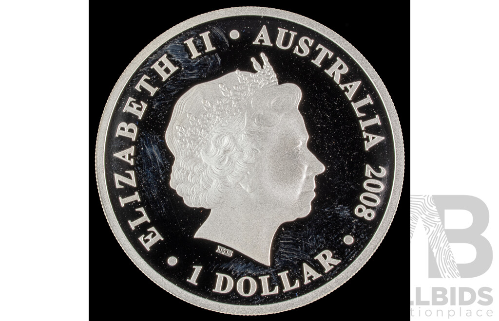 Australian Perth Mint 2008 Silver Proof One Dollar Coin, HMAS Sydney II .999