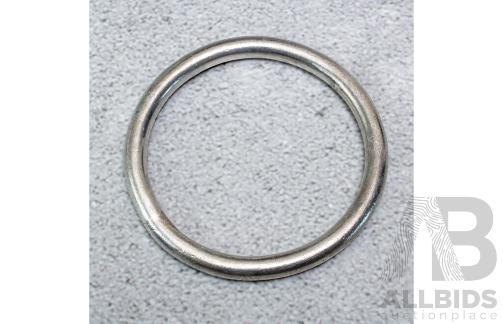 Vintage Solid Sterling Silver Golf Bangle, 55mm, 55.11 Grams