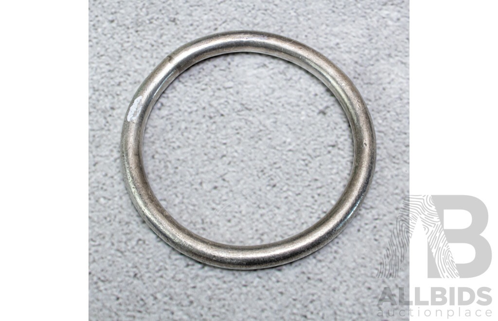 Vintage Solid Sterling Silver Golf Bangle, 55mm, 55.11 Grams