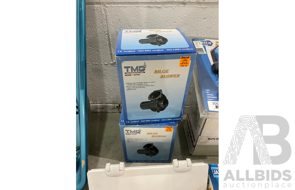 Large Bulk Lot of Marine Plumbing Items Including Water Tank, Shower, Accumulator Tank and Pump