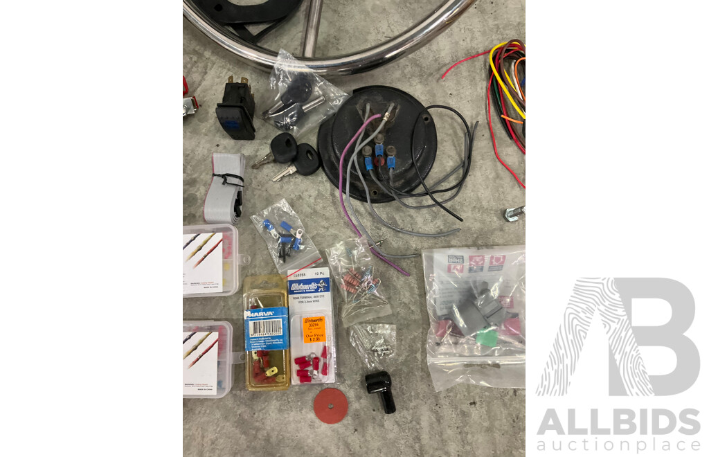 Marine Grade Steering and Rudder Linkages, Helm and 2x Column Sender Units, Rudder Position Gauge and Sender Unit