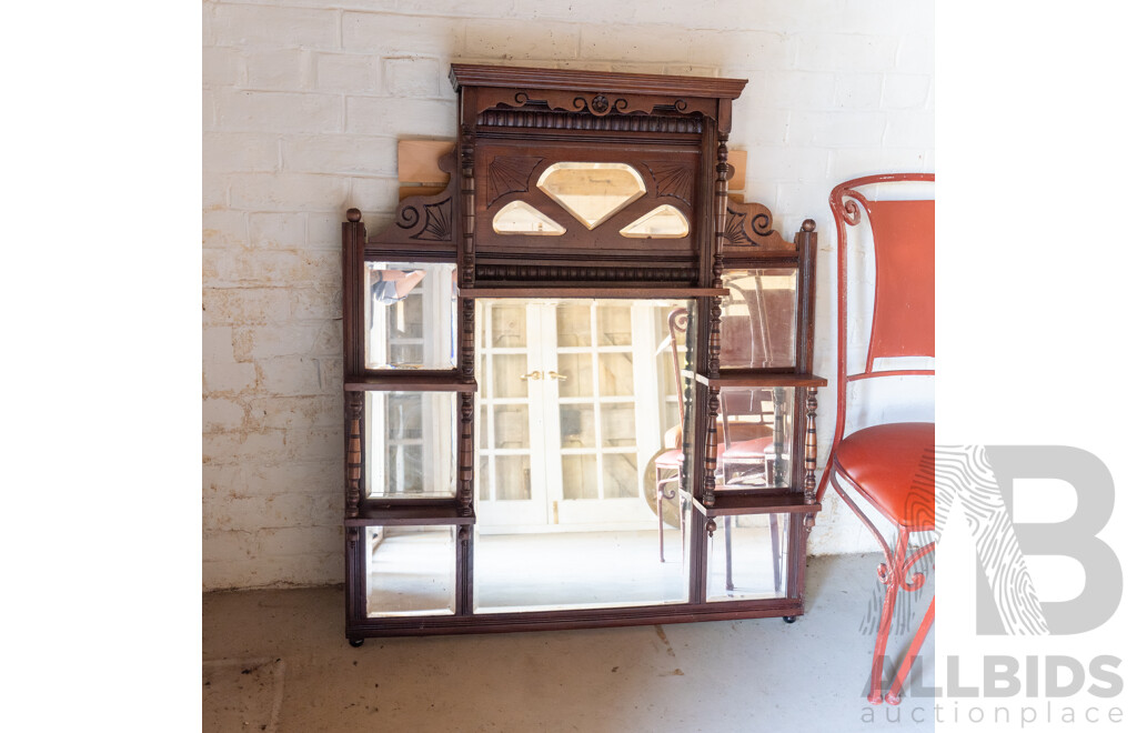 Edwardian Mahogany Over Mantle Mirror