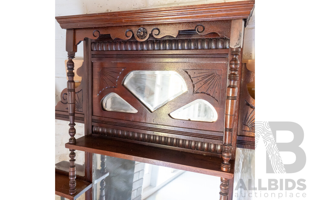 Edwardian Mahogany Over Mantle Mirror