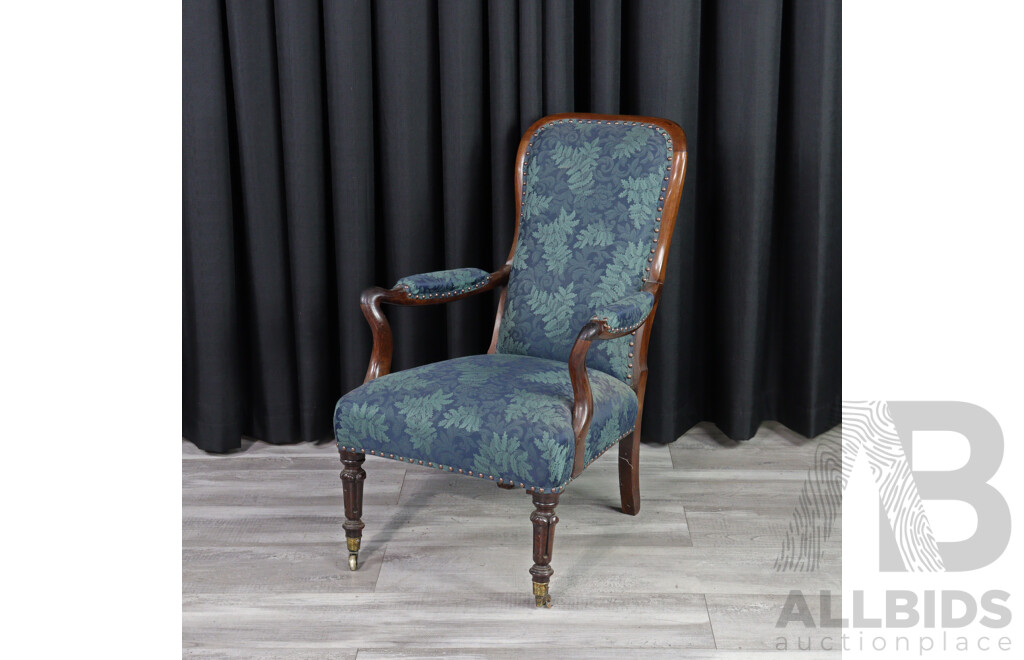 Victorian Mahogany Grandfather Chair