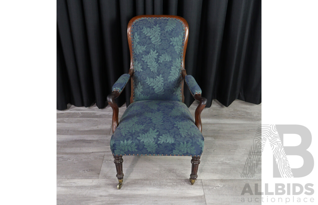 Victorian Mahogany Grandfather Chair