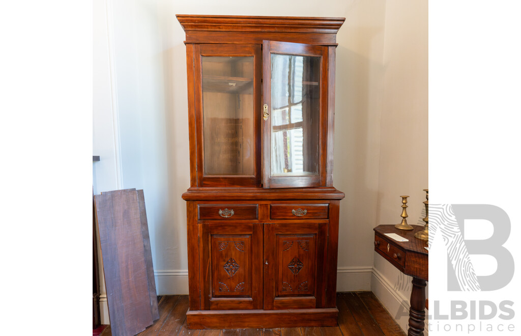 Edwardian Pine Two Piece Bookcase