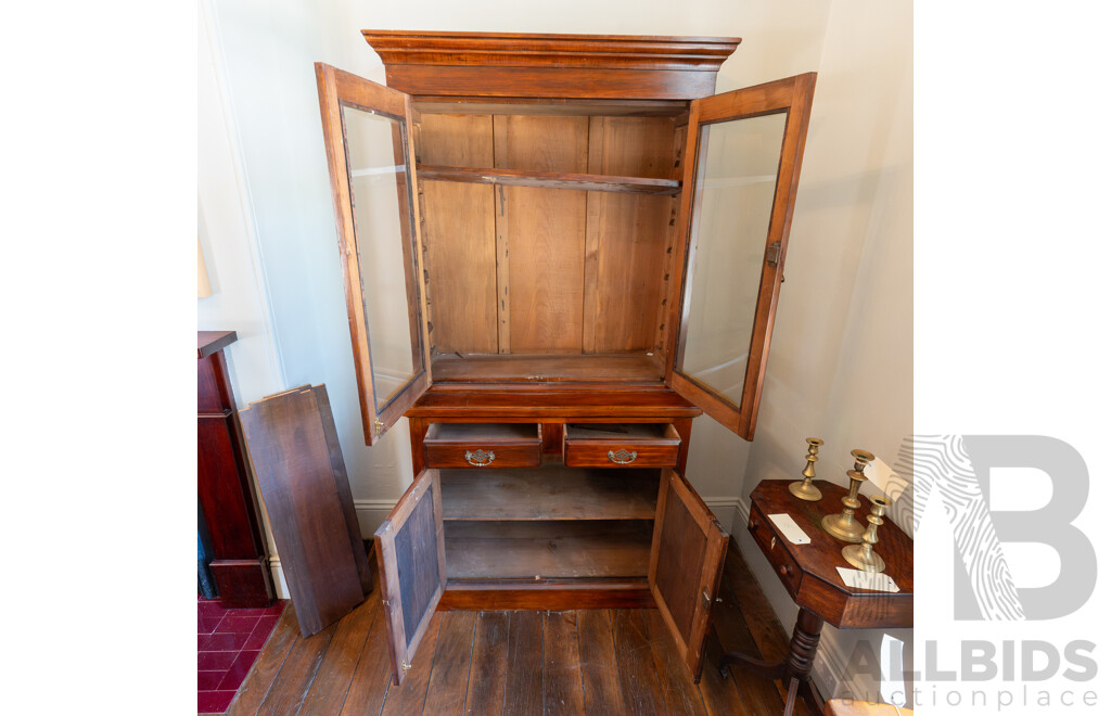 Edwardian Pine Two Piece Bookcase