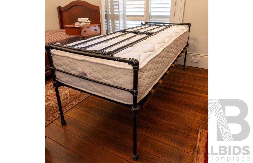 Cast Iron Single Bed with Mattress