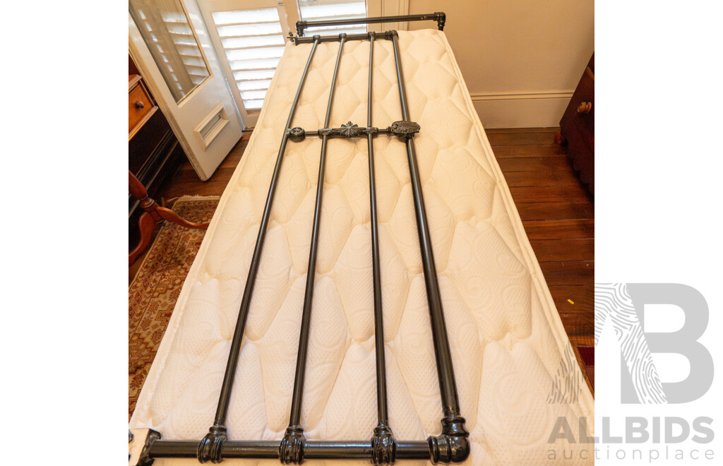 Cast Iron Single Bed with Mattress
