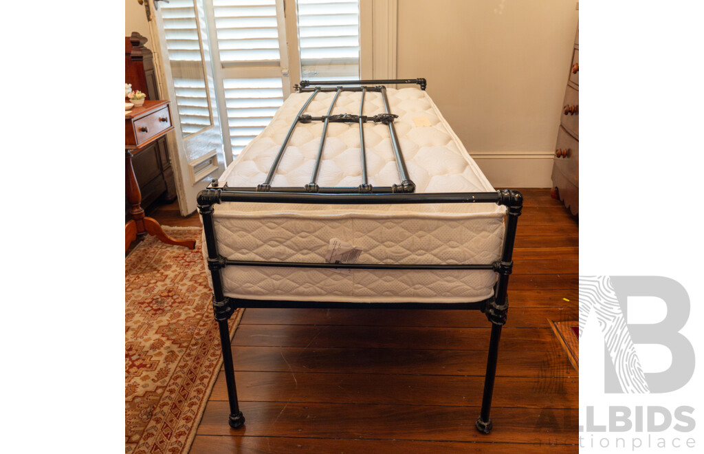 Cast Iron Single Bed with Mattress