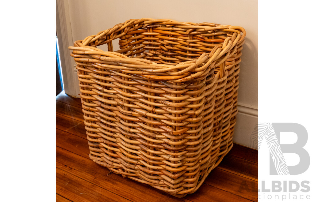 Large Cane Kindling Basket