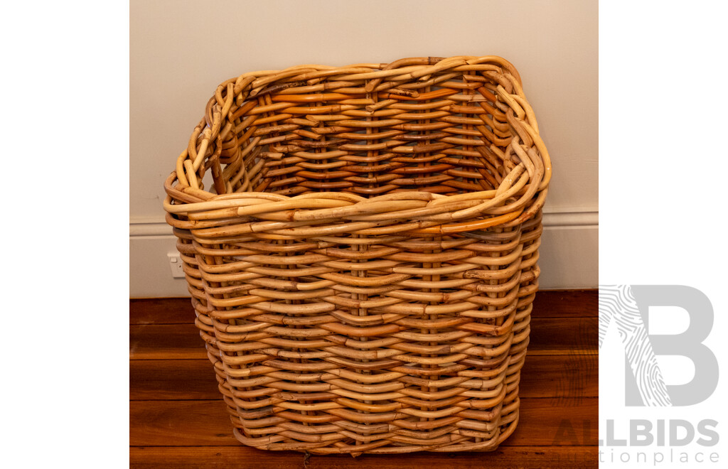 Large Cane Kindling Basket