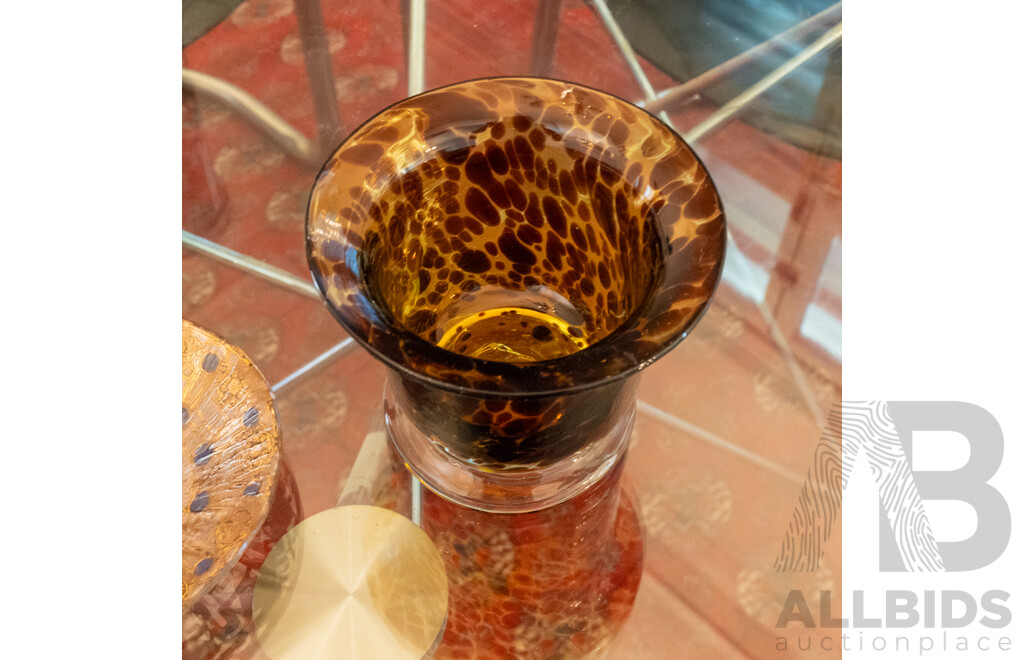 Collection of Three Art Glass Pieces, Including Stem Glass by Kosta Boda