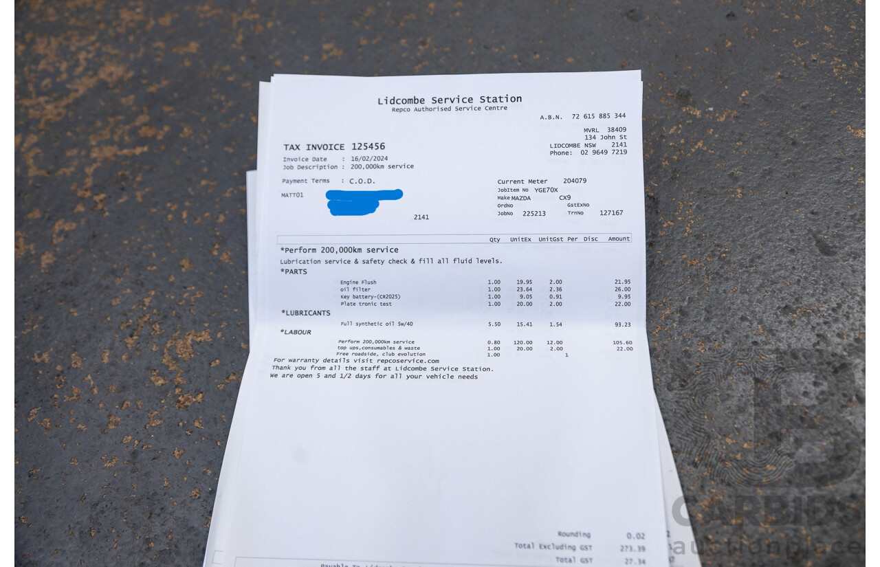 05/2016 Mazda CX-9 GT (AWD) MY16 4D Wagon Soul Red Turbo 2.5L - 7 Seater